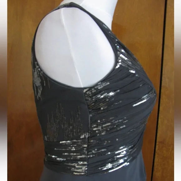 Ralph Lauren | Gray Ruched Sequin Dress| Size 6 | NWT - Picture 6 of 11